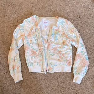Floral light weight bomber jacket